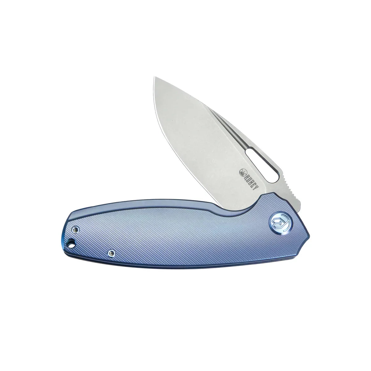 Kubey Knife Tityus 3.39" 14C28N Blue Titanium KUB360D
