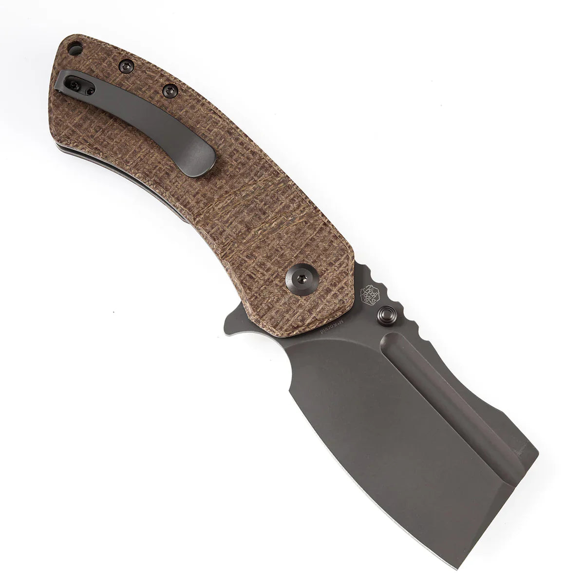 Kansept M+ Korvid 3.07" Gray Anodized+ Stonewashed CPM S35VN Brown, Gray K2030C4U