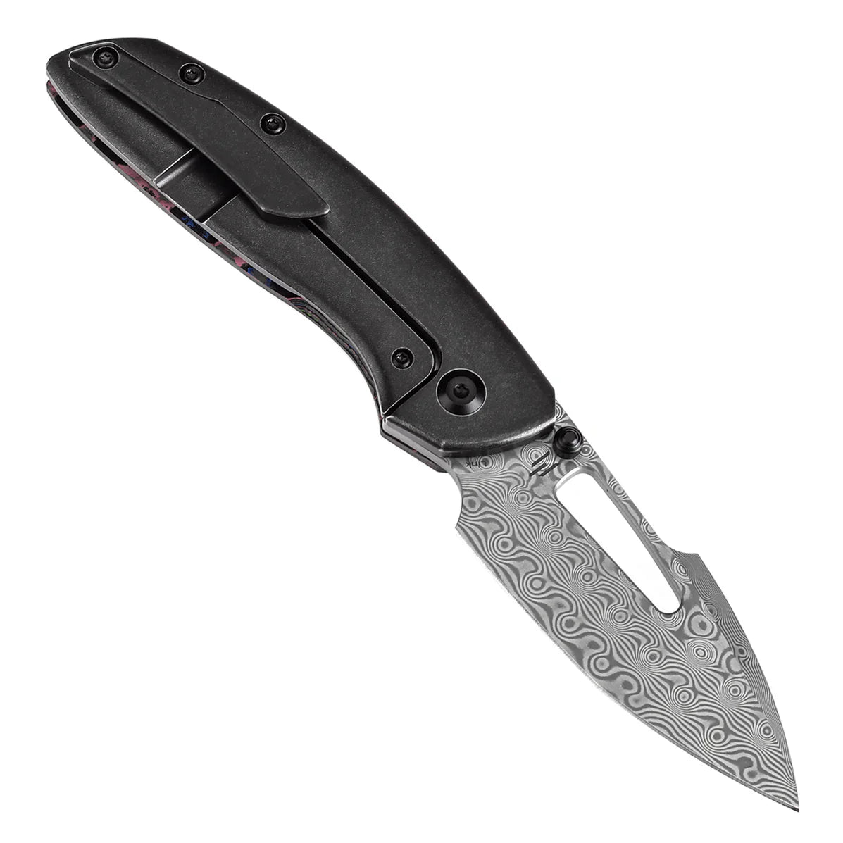 Kansept Link 3.0" Damascus 80S Camo Carbon Fiber + Blackwash Titanium Black K1068A5