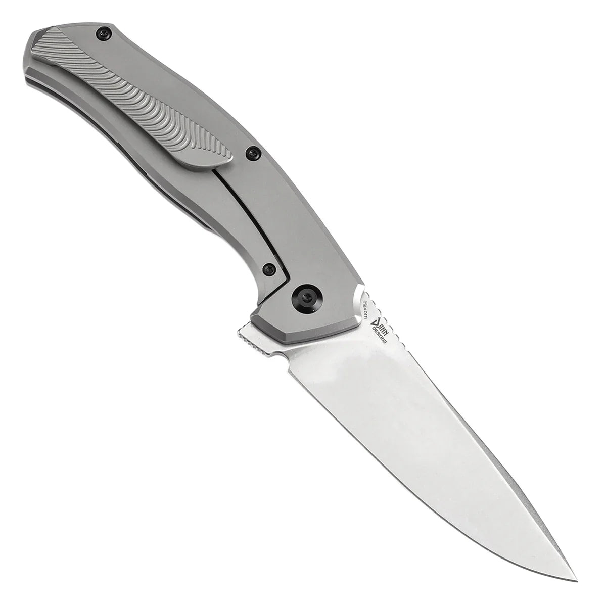 Kansept HAVÃƒËœRN 3.48" CPM S35VN Titanium + Rose Pattern Black & White Carbon Fiber Black and white K1069A2