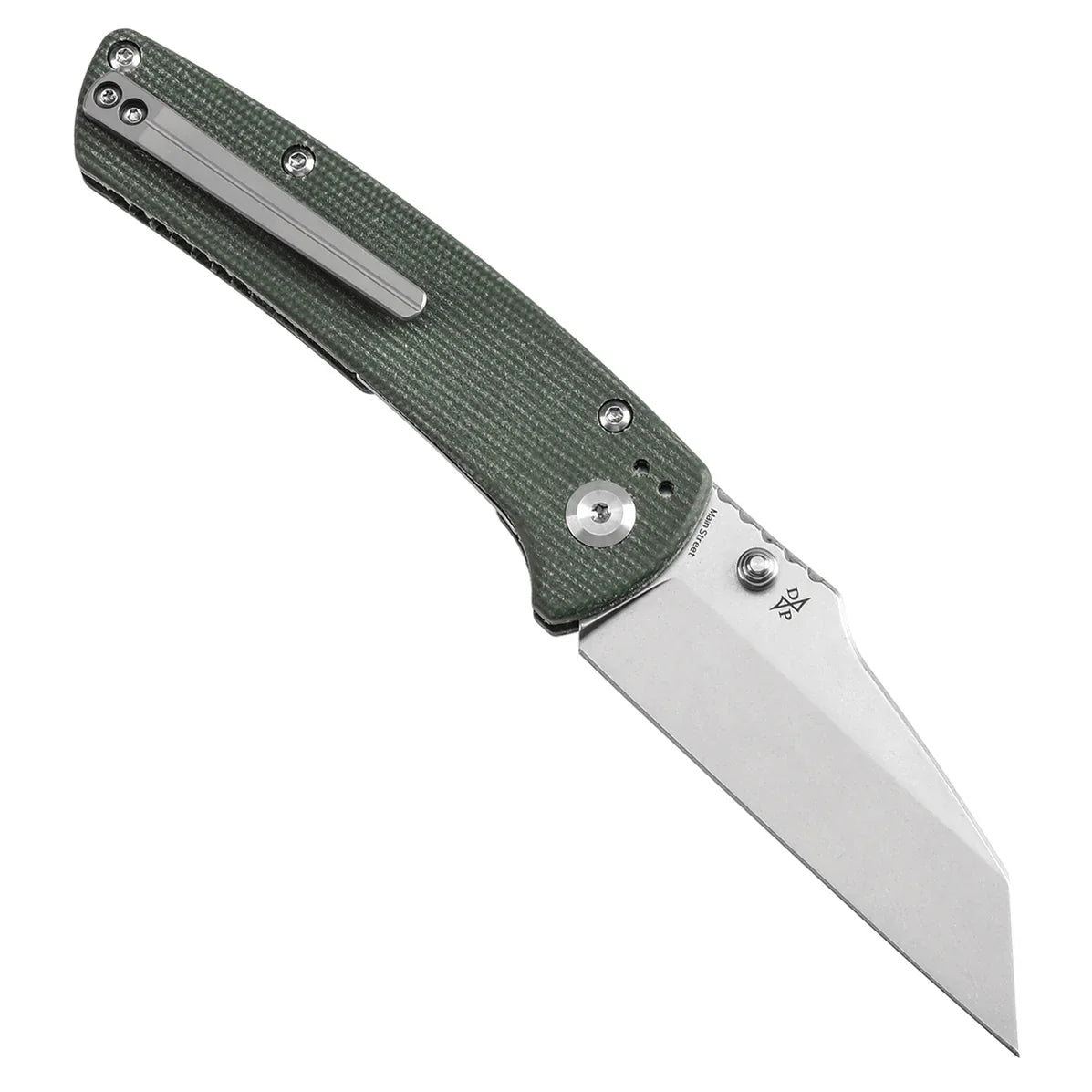 Kansept Main Street 3.36" 154CM Green Micarta T1015E2