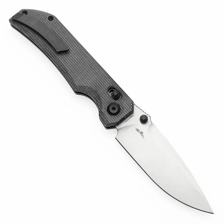 Tenable Eaglestrike T1095V1 – 3.73" Satin Nitro-V Drop Point Blade, Black Micarta Handle with Crossbar Lock