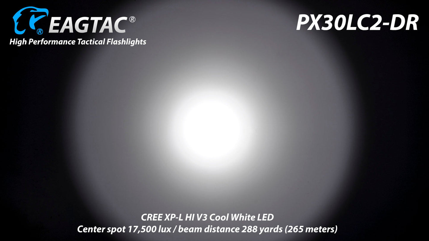 Eagtac PX30LC2DR 1160 Lumen & 600 Lumen 1 x 18650 CREE XP-L Hi LED Flashlight