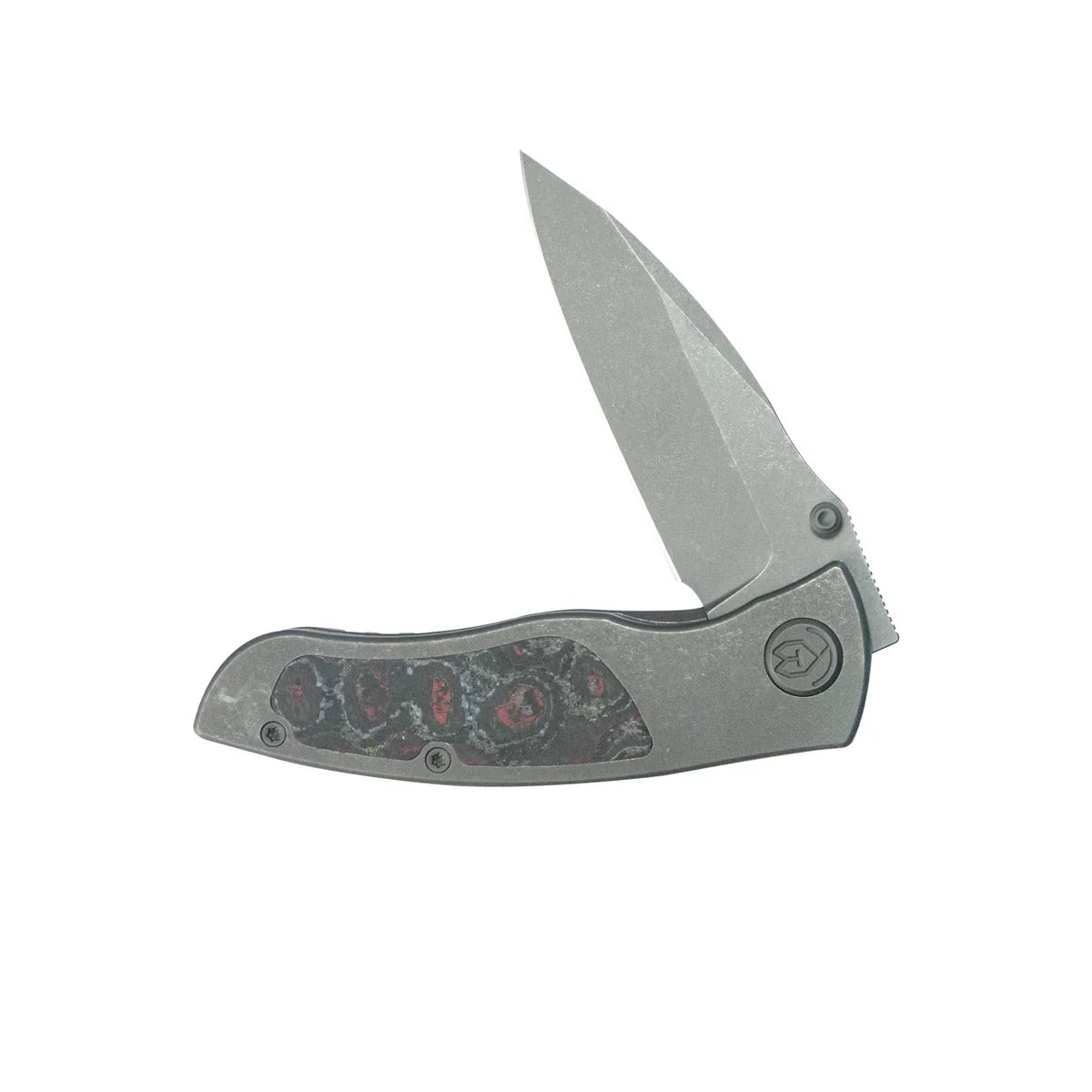 KB Vertigo Folding Knife 3.11" S35VN Wharncliffe Blade Darkwash Titanium with Santa Clara CF Inlays KB258A