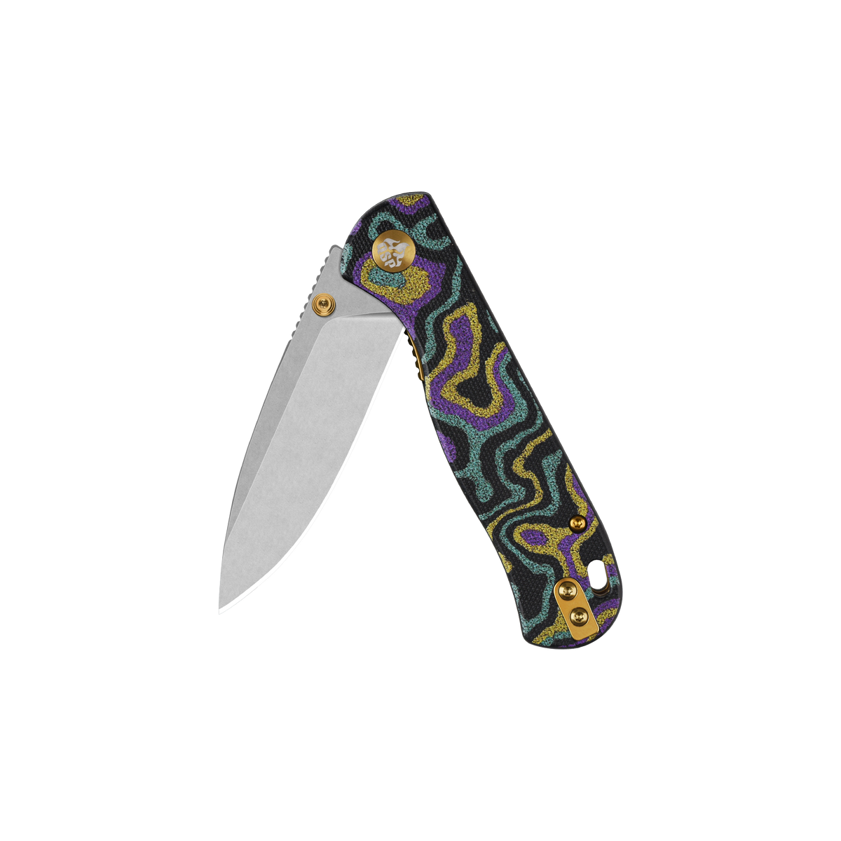 QSP Ferret Mardi Gras Exclusive 3in Nitro V Stonewashed Blade G10 Handles
