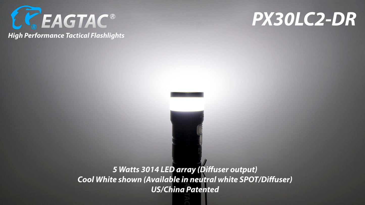 Eagtac PX30LC2DR 1160 Lumen & 600 Lumen 1 x 18650 CREE XP-L Hi LED Flashlight