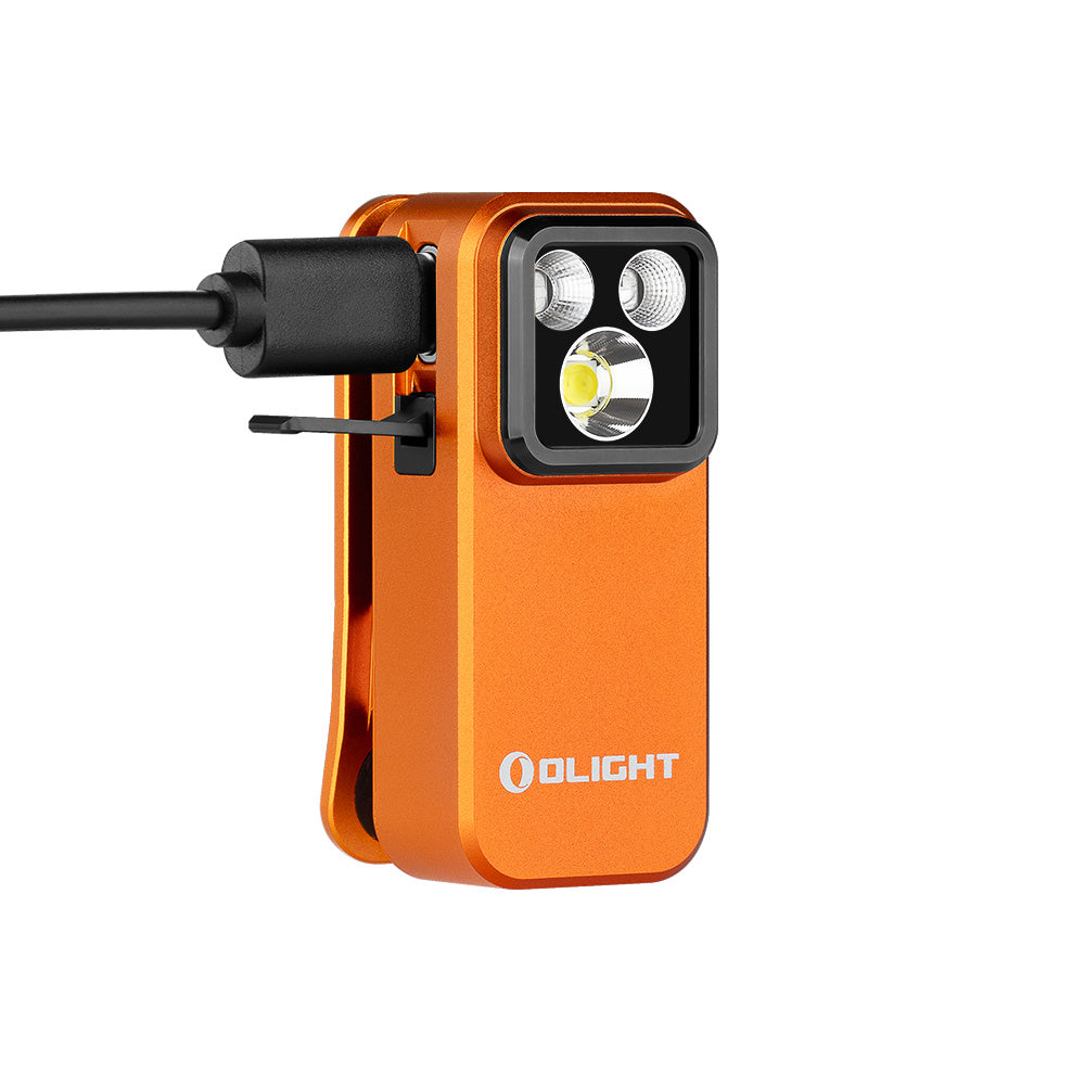 Olight Oclip Pro S – 600 Lumen Clip Flashlight w/ UV, RGB & Magnet (Orange)