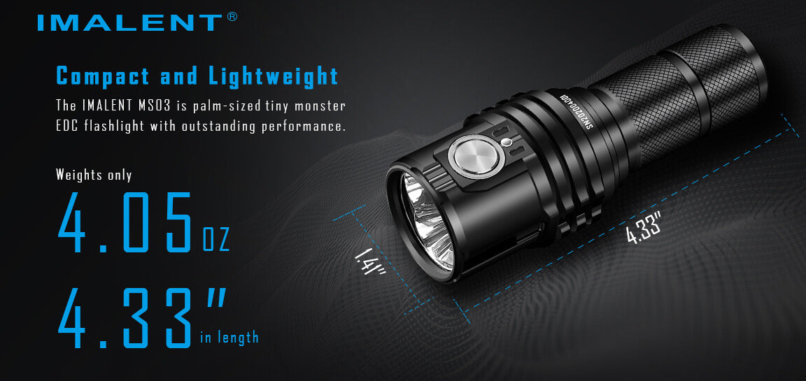 Imalent MS03 13000 Lumen Flashlight 3 * CREE XHP70 LED | 1* 21700 Battery USB-C Rechargeable