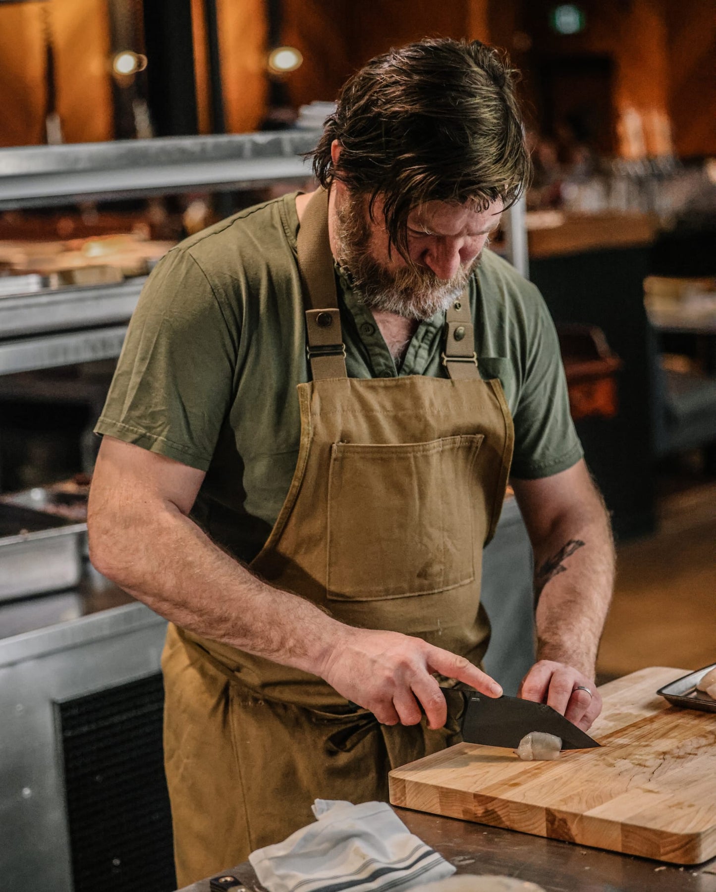 Benchmade Station Knife 4010BK-01 chef cutting in a kitchen