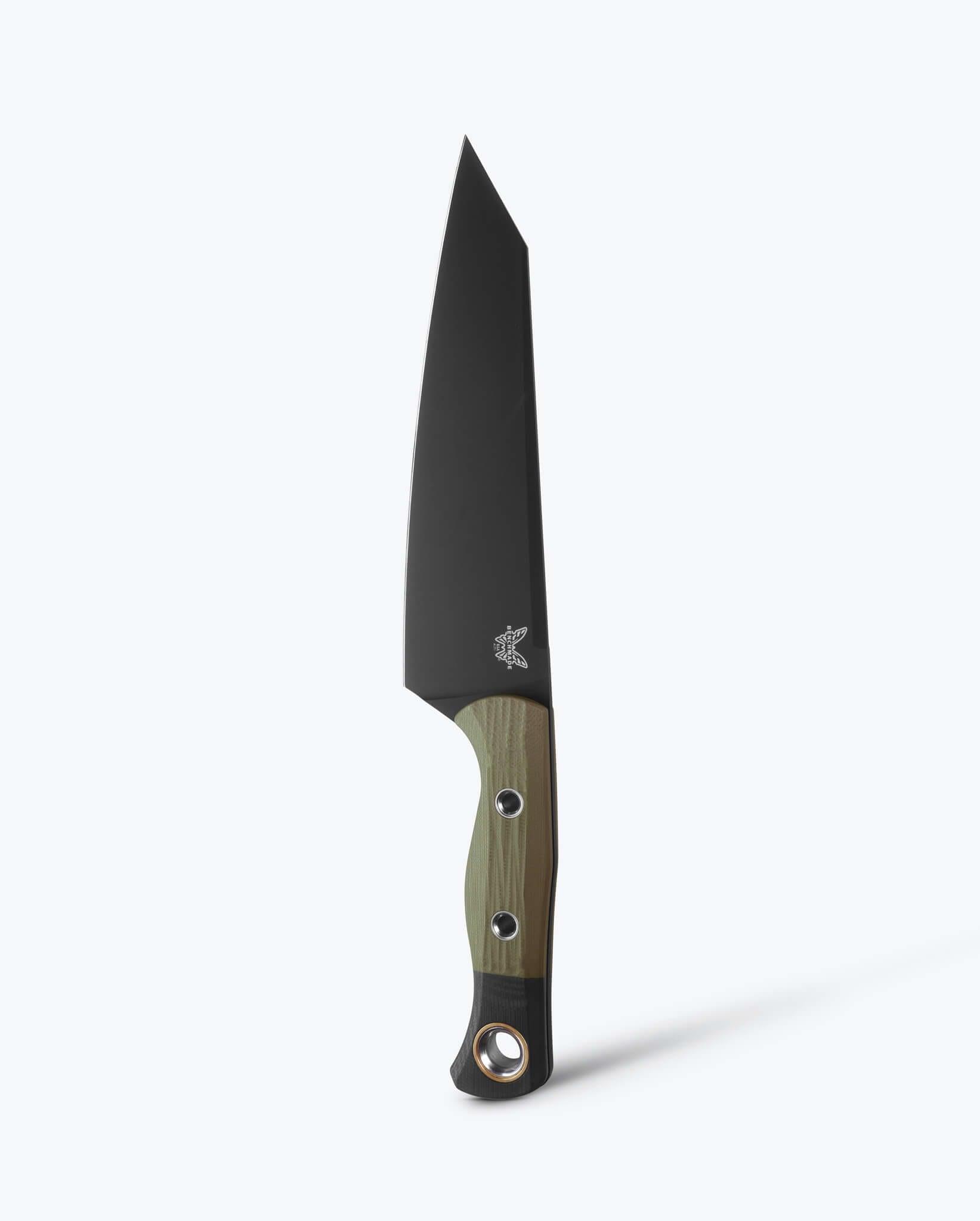 Benchmade Wildcoast 4070BK-01 front view – 6.83″ CPM-154 DLC clip point outdoor chef knife, OD Green G10