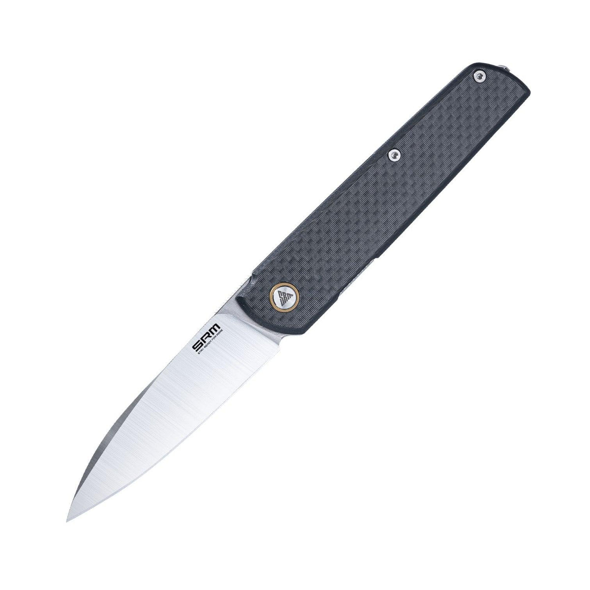 SRM Qrick - 3.23" Brushed Blade - Black G10 with Carbon Fiber Overlay - 408L-KB