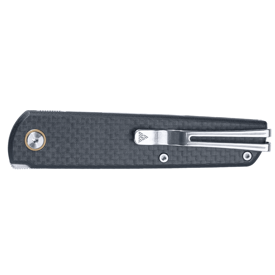 SRM Qrick - 3.23" Brushed Blade - Black G10 with Carbon Fiber Overlay - 408L-KB