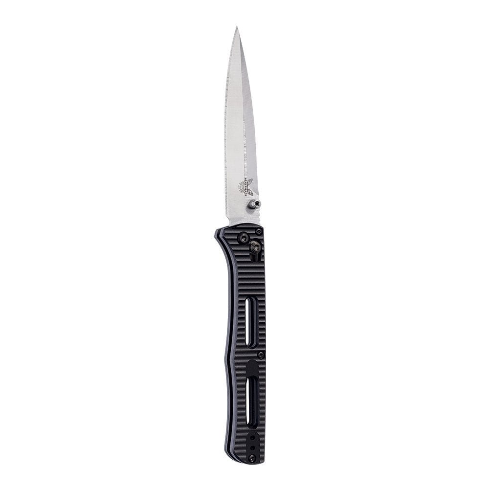 Benchmade 417 Fact folding knife open showing 3.95 inch CPM-S30V satin spear point blade
