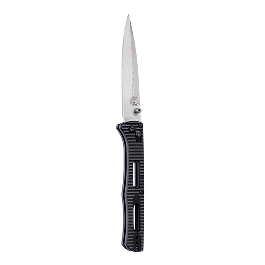 Benchmade 417 Fact folding knife open showing 3.95 inch CPM-S30V satin spear point blade