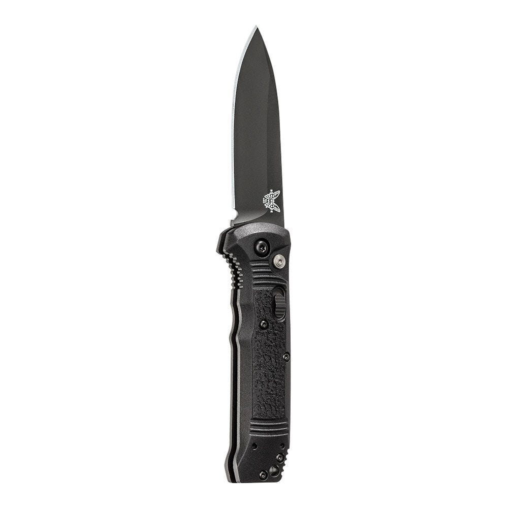 Benchmade 4400BK Casbah open position showing black coated CPM-S30V drop point blade