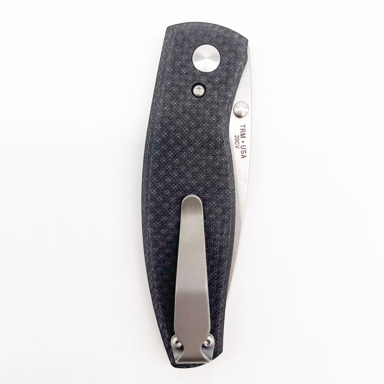 Three Rivers Mfg Neutron 2 Folding Knife 3in CPM 20CV Steel Textured Carbon Fiber Handles