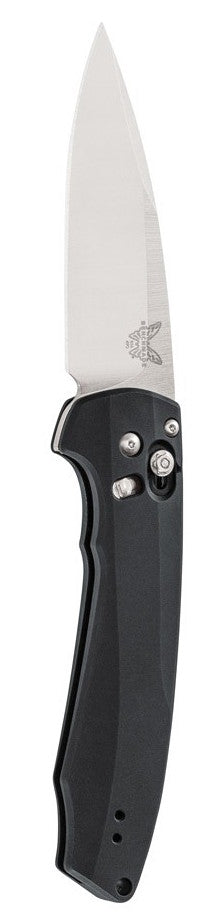 Benchmade Arcane 490 front view, 3.20″ S90V satin drop point AXIS-Assisted flipper folding knife