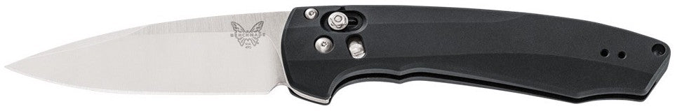 Benchmade Arcane 490 open position showing S90V satin drop point blade and gray G10 handle
