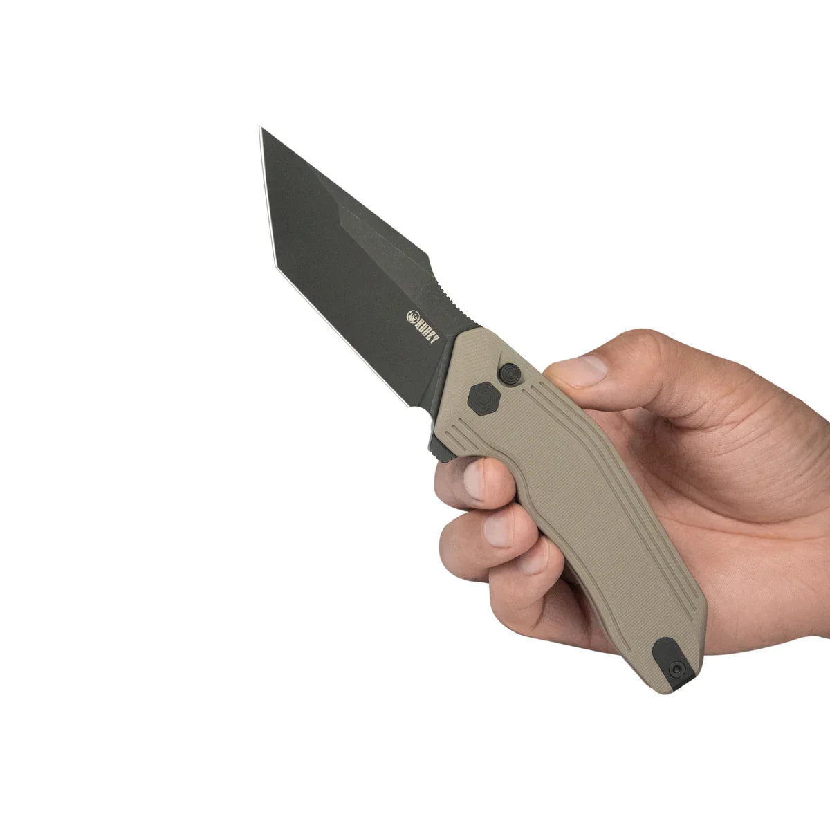 Kubey Knife Yokai 3.27" 14C28N Tan G10 KUB392C