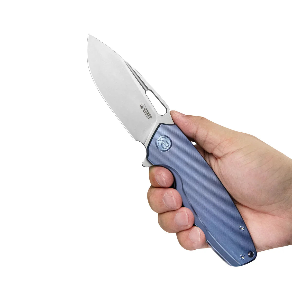 Kubey Knife Tityus 3.39" 14C28N Blue Titanium KUB360D