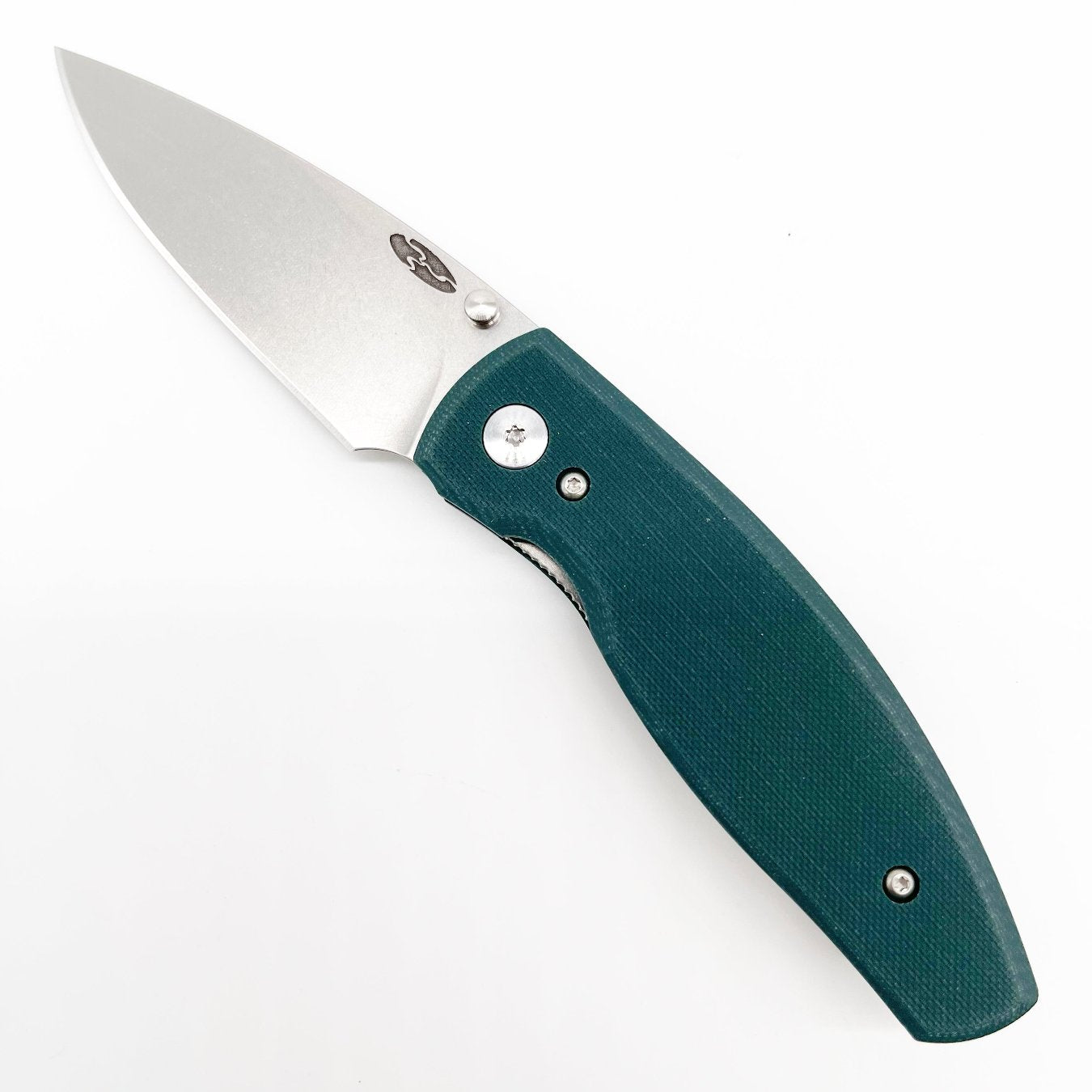 Three Rivers Mfg Neutron 2 Folding Knife 3in 20CV Steel Forrest Green Textured G10 Handles