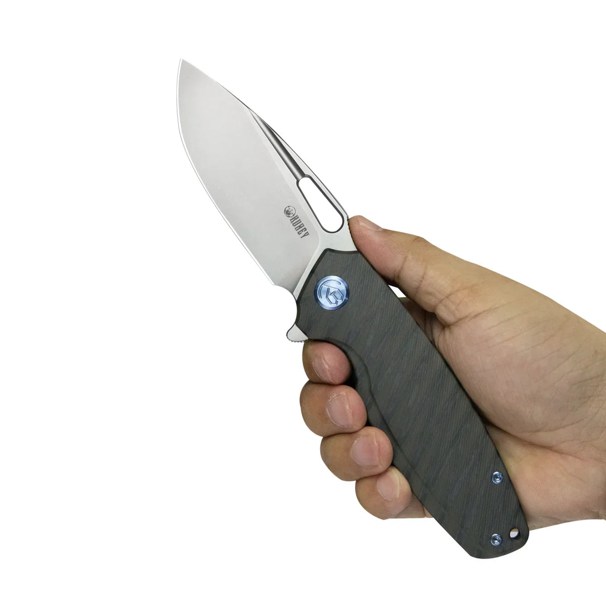 Kubey Knife Tityus 3.39" 14C28N Countoured Titanium KUB360E
