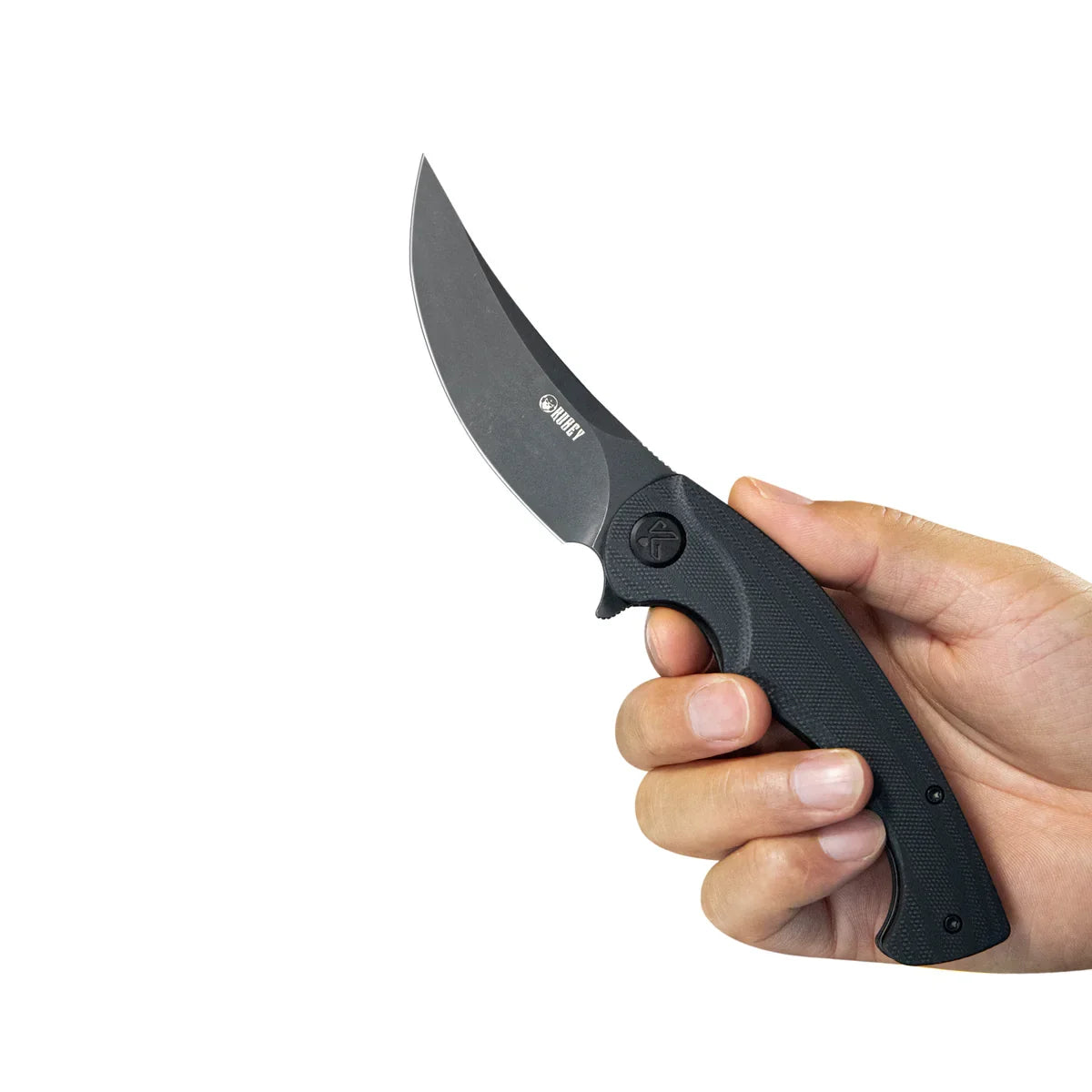 Kubey Scimitar 3.46" 14C28N Black G10 KUB173L