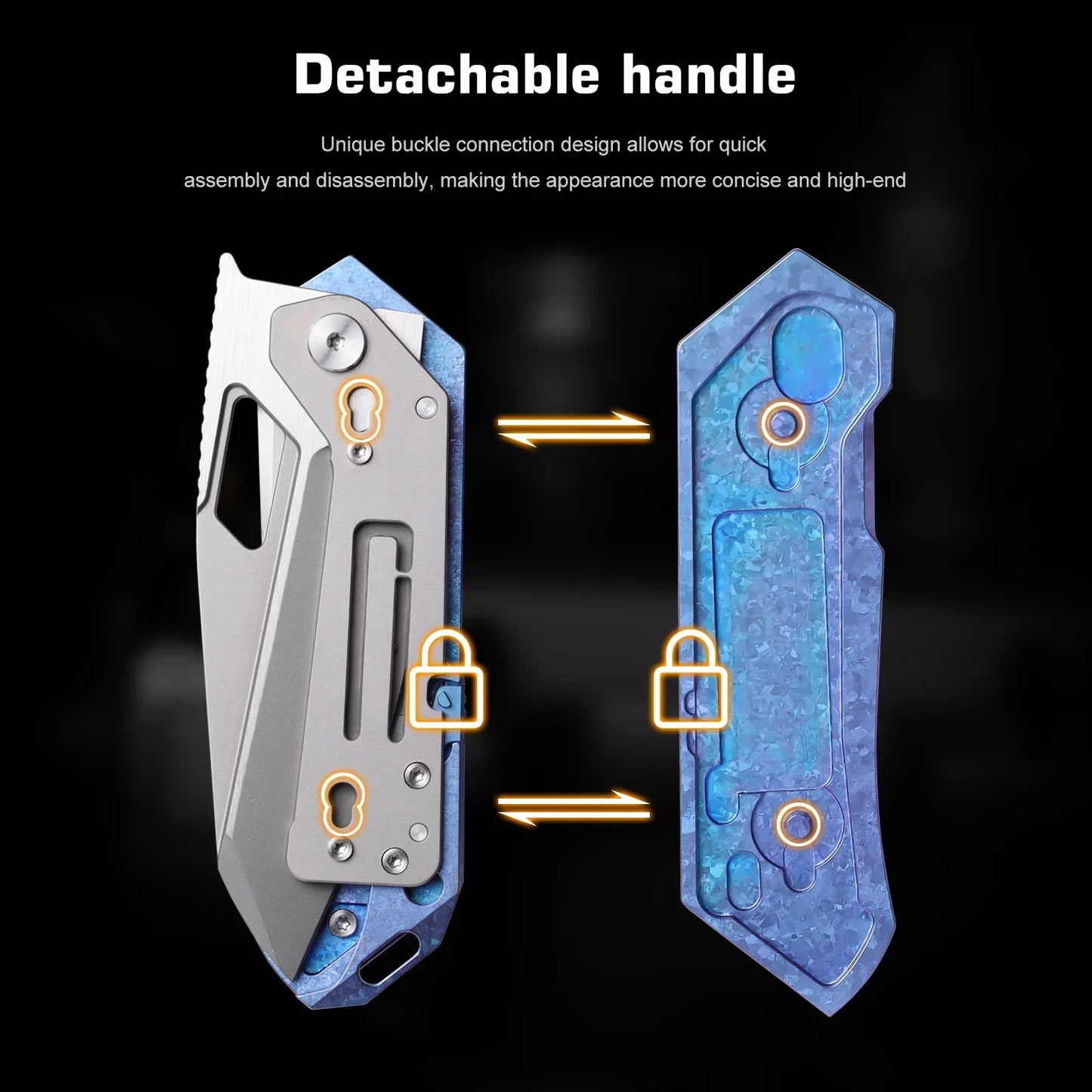 Remette RT-Woodpecker 2.95" M390 Reverse Tanto Knife – Crystallized Titanium Handle RTWP-IB