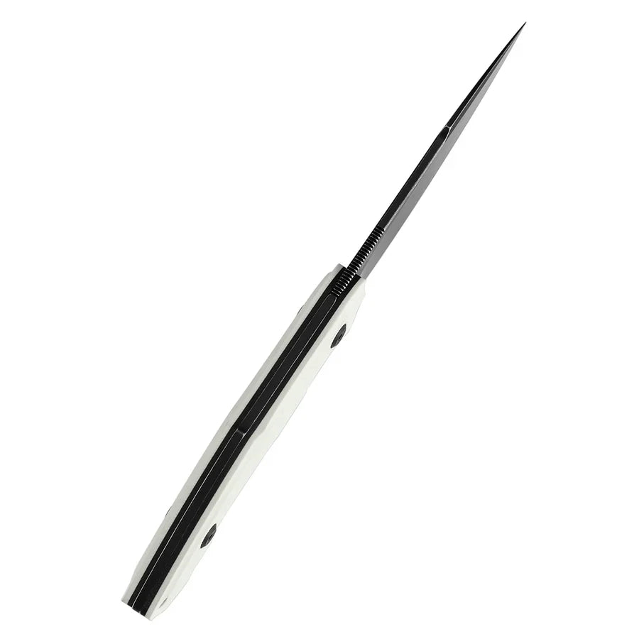 Tenable Luccio G007A3 – 3.81" Blackwash 14C28N Blade, White G10 Handle