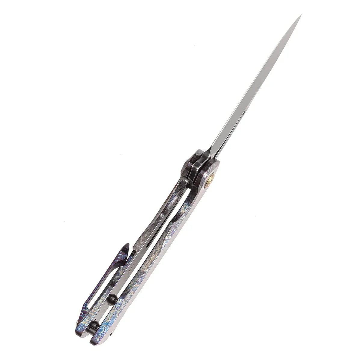 Kansept Mini Kryo 2.9" CPM S35VN Titanium with Lightning Strike Finish Blue K2001A6