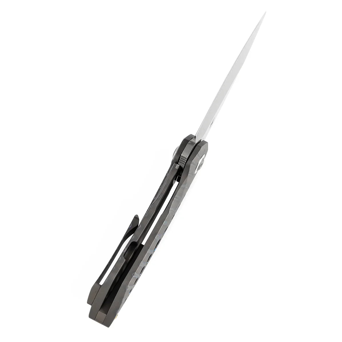 Kansept ODD 21 3.08" Damascus Titanium with Tiger Stripe Finish Grey K1077A5