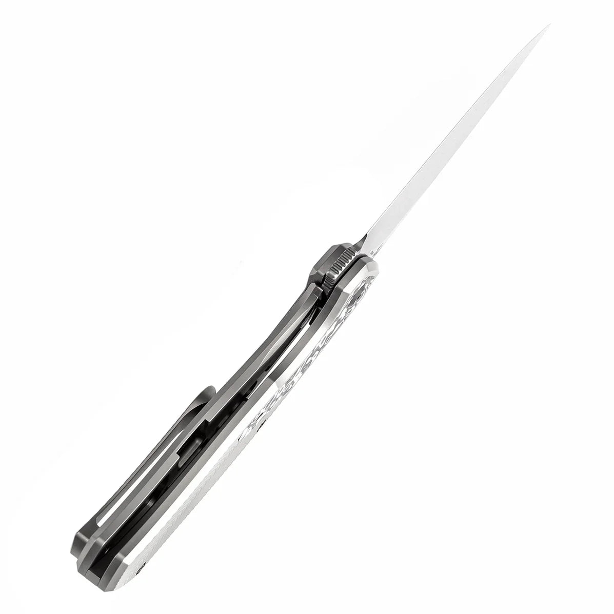 Kansept HAVÃƒËœRN 3.48" Damascus Titanium + Black and White Carbon Fiber Inlay Black and white K1069A1