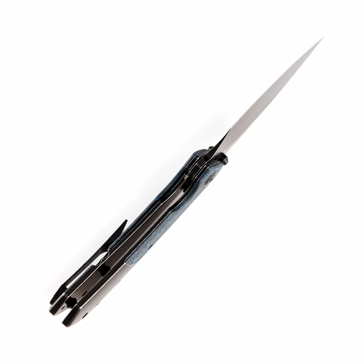 Kansept Fenrir 3.48" CPM-S35VN Black Stonewashed Titanium + Rose Pattern Carbon Fiber Blue Black K1034A11