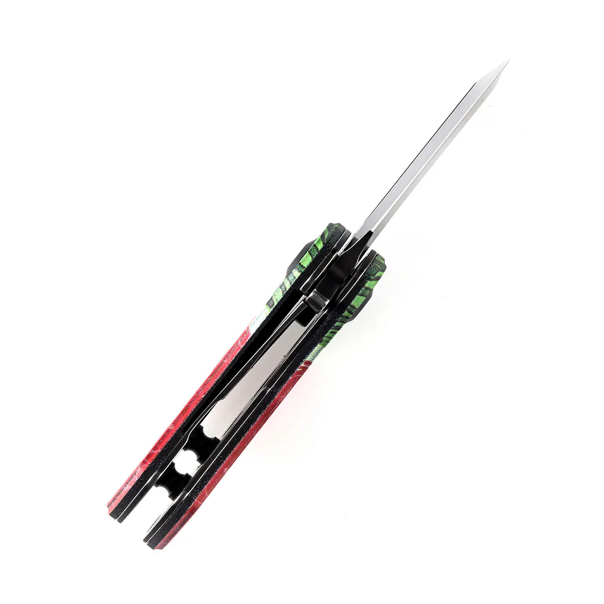Kansept Mini Korvid 1.45" Stonewashed 154CM Jade G10 with Watermelon Print Red T3030C1