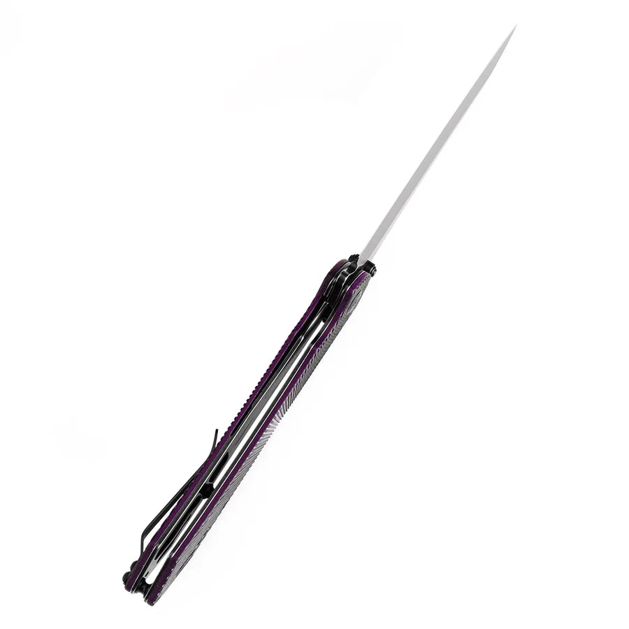 Tenable Colibri Tech T1060A3 – 4.34" Blackwash Nitro-V Blade, Black & Purple G10 Handle