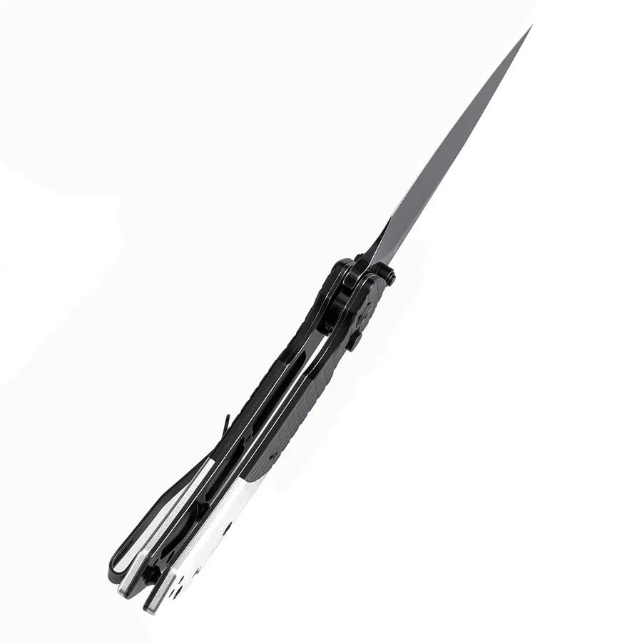 Tenable Fenrir T1034S2 – 3.45" Blackwash 14C28N Blade, Black Aluminum (Frag) + Plain Aluminum Handle