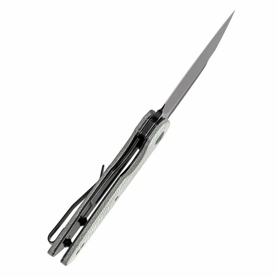 Tenable Rafe L T1048A1 – 3.19" Black Stonewashed 14C28N Blade, Green Micarta Handle with Liner Lock