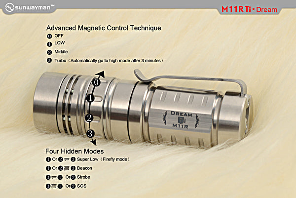 Sunwayman M11R Ti*Dream Limited Edition 1 x (R)CR123A CREE XM-L2 368 Lumen LED Flashlight