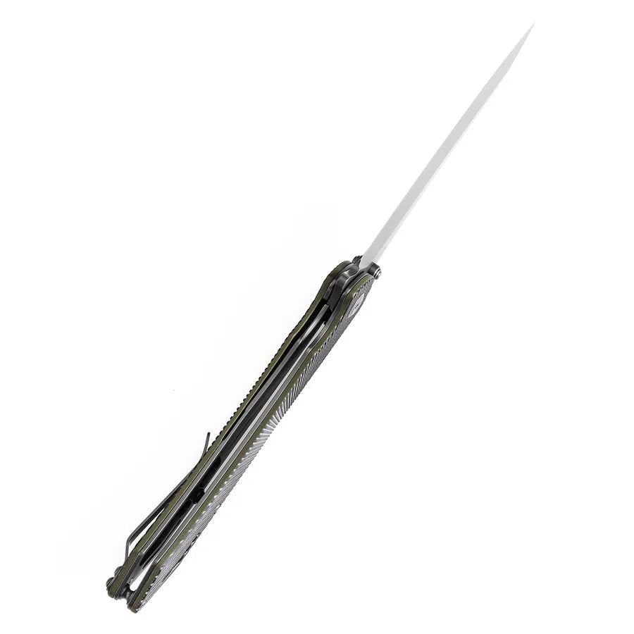 Tenable Colibri Tech T1060A2 – 4.34" Gray TiCN-Coated Nitro-V Blade, Black & Green G10 Handle