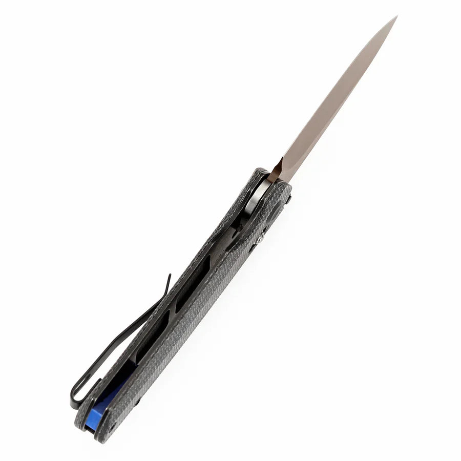 Tenable Raven T2109V6 – 3.14" Rose Gold Coated 14C28N Drop Point Blade, Black Micarta Handle, Crossbar Lock – Designed by Black Bird Blades