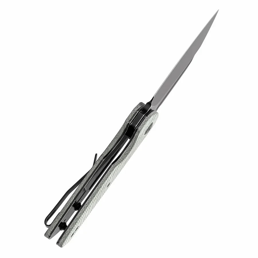 Tenable Rafe L T1048A1 – 3.19" Black Stonewashed 14C28N Blade, Green Micarta Handle with Liner Lock
