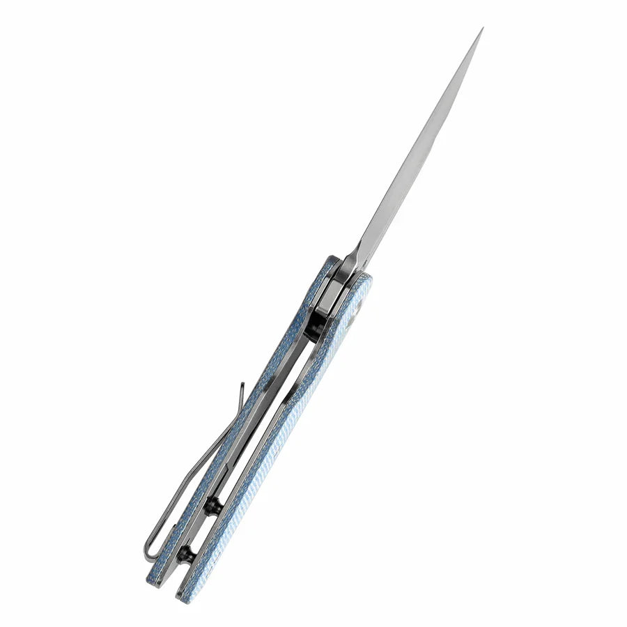 Tenable Rafe L T1048A3 – 3.19" Stonewashed 14C28N Blade, Blue Micarta Handle with Liner Lock