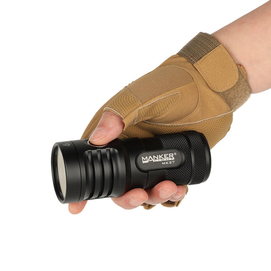 Manker MK37 5,800 Lumen Compact Throw and Flood Flashlight 3 * 18650 Batteries (Included) - Black