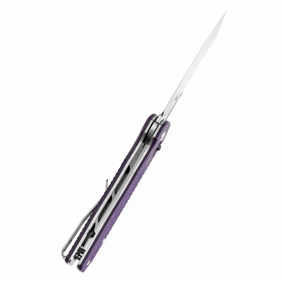 Tenable Shard 3.47" Stonewashed 14C28N Purple G10 with Diamond Pattern T1006V5