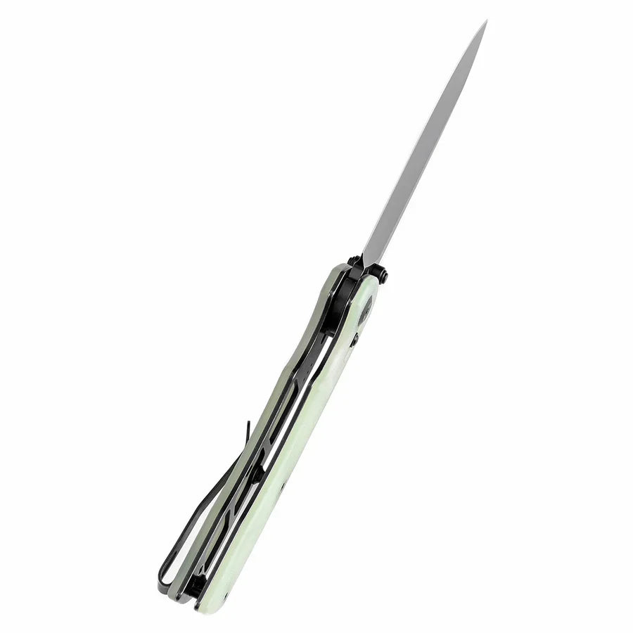 Tenable Kryo T1001V4 – 3.58" Blackwash 14C28N Blade, Jade G10 Handle with Liner Lock
