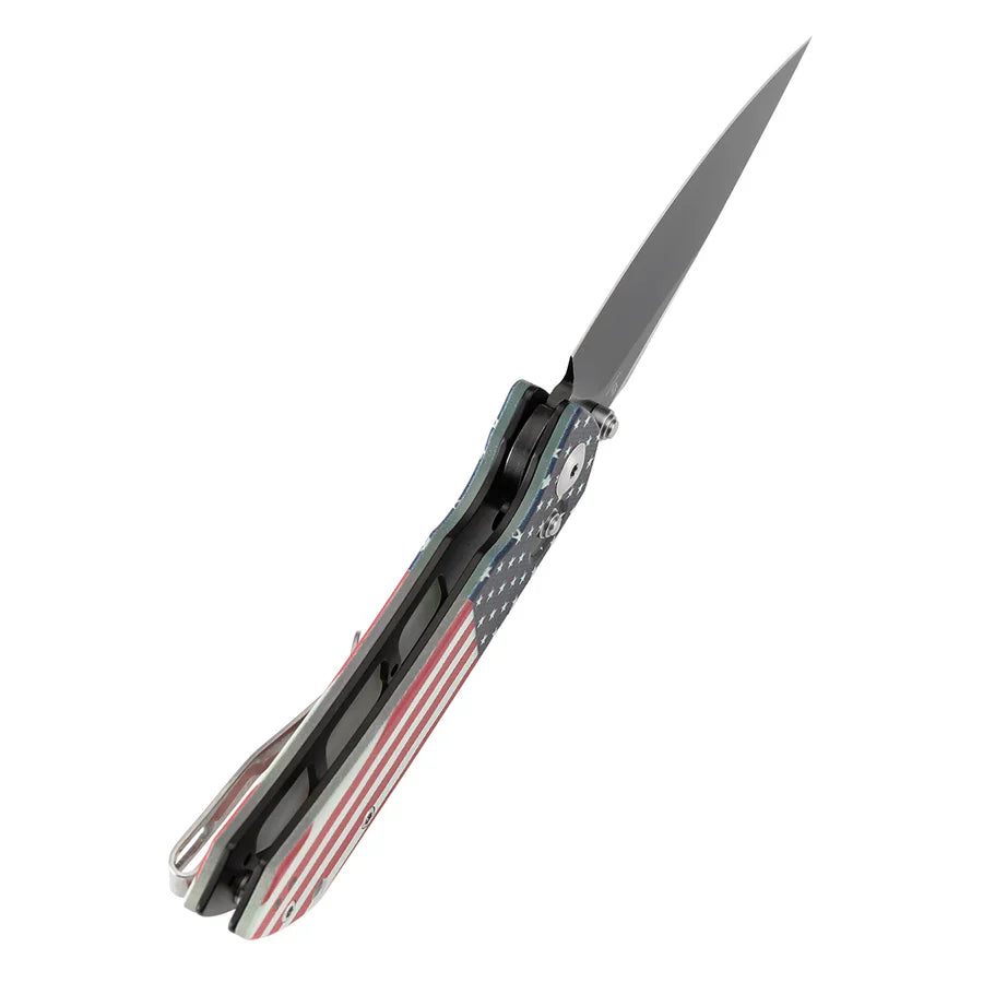 Tenable Fenrir T1034V9 – Jade G10 American Flag Handle, 3.48" Blackwashed Nitro-V Blade, Sparrow Knife Co. Design