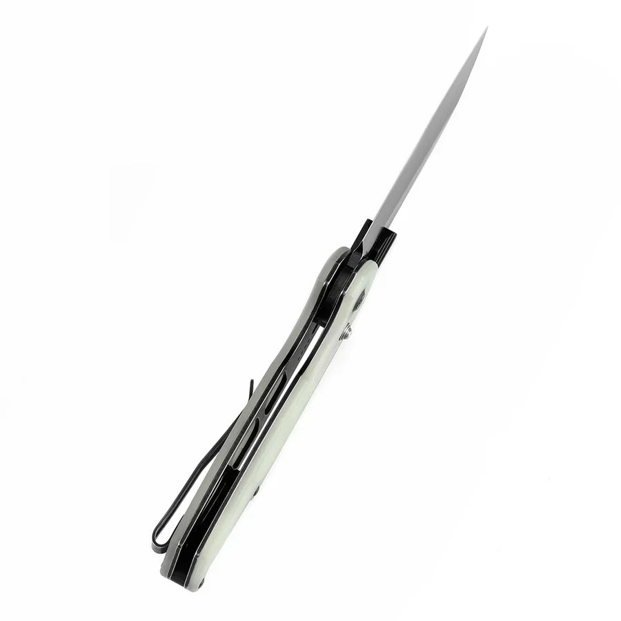 Tenable Model 6 T1022V3 – 3.1" Blackwash 14C28N Blade, Jade G10 Handle with Crossbar Lock