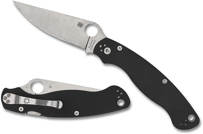 Spyderco Military 2 C36GP2 folding knife with 4 inch satin CPM S30V leaf blade and black G-10 handle