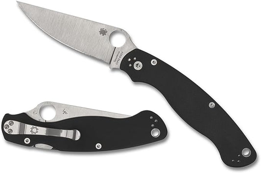 Spyderco Military 2 C36GP2 folding knife with 4 inch satin CPM S30V leaf blade and black G-10 handle
