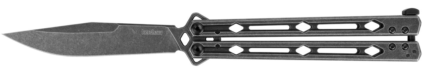 Kershaw 5150BW Lucha BlackWash Butterfly Folding Knife 4.6in Black-Oxide Coated 14C28N Steel Blade